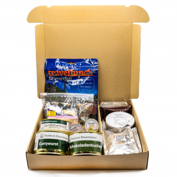 Individual ration pack, long-term Type 12 – Roast potatoes with egg - Chocolate Cake - liver sausage